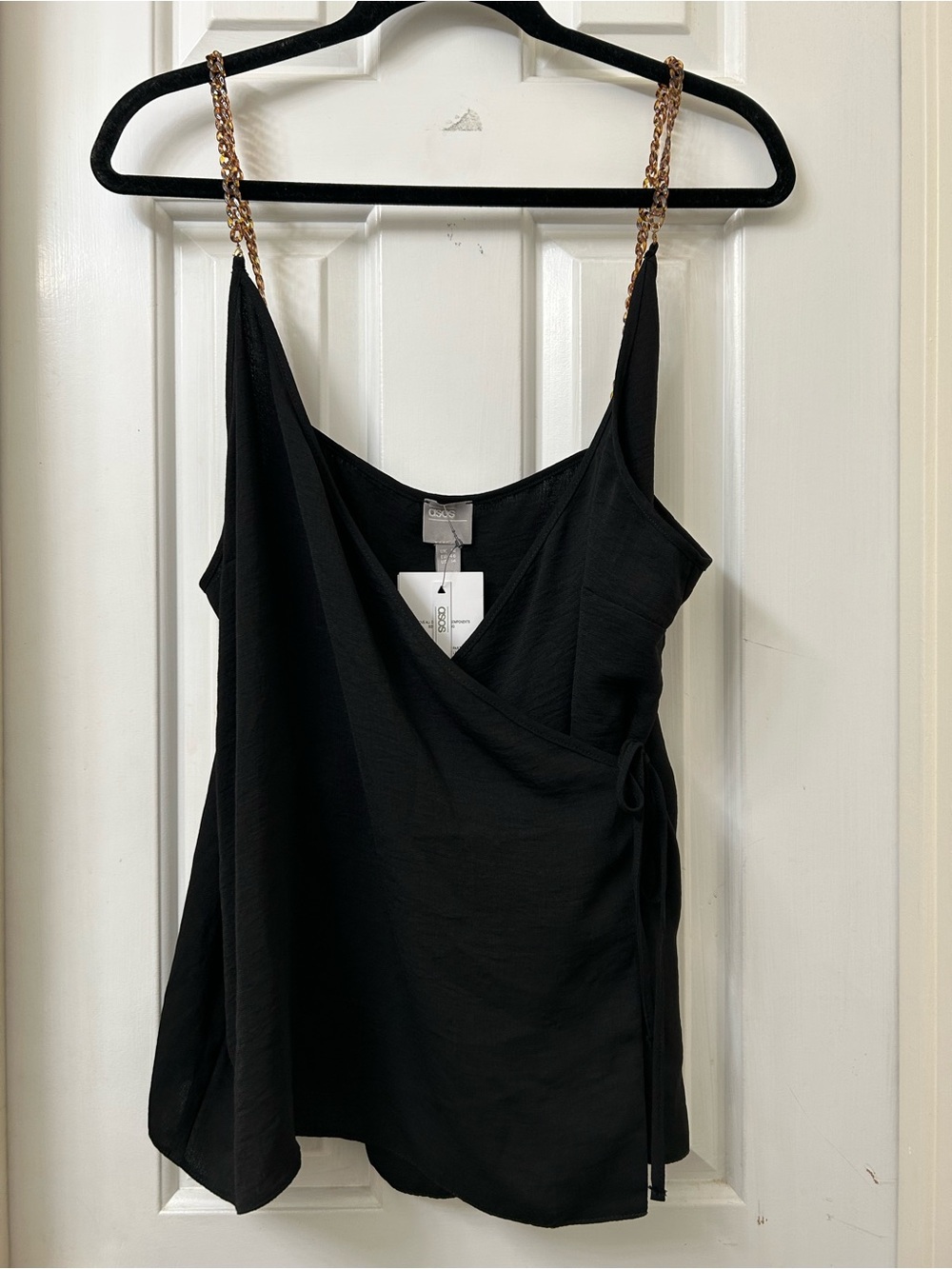 NEW Black Wrap Tank with Chain Straps
